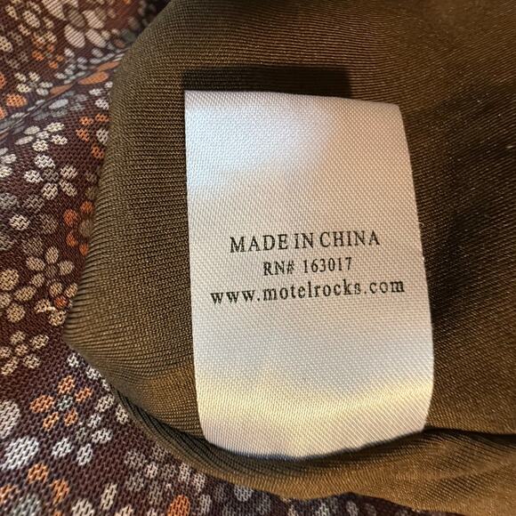 Motel Rocks Tintin Mini Dress Brown Floral Stretch Mesh Strappy XXS - Picture 12 of 14